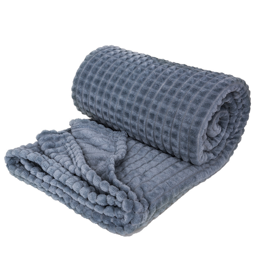 Flannel Plaid Bed Cover Blanket Sofa Throw Winter Nap Blanket European Style