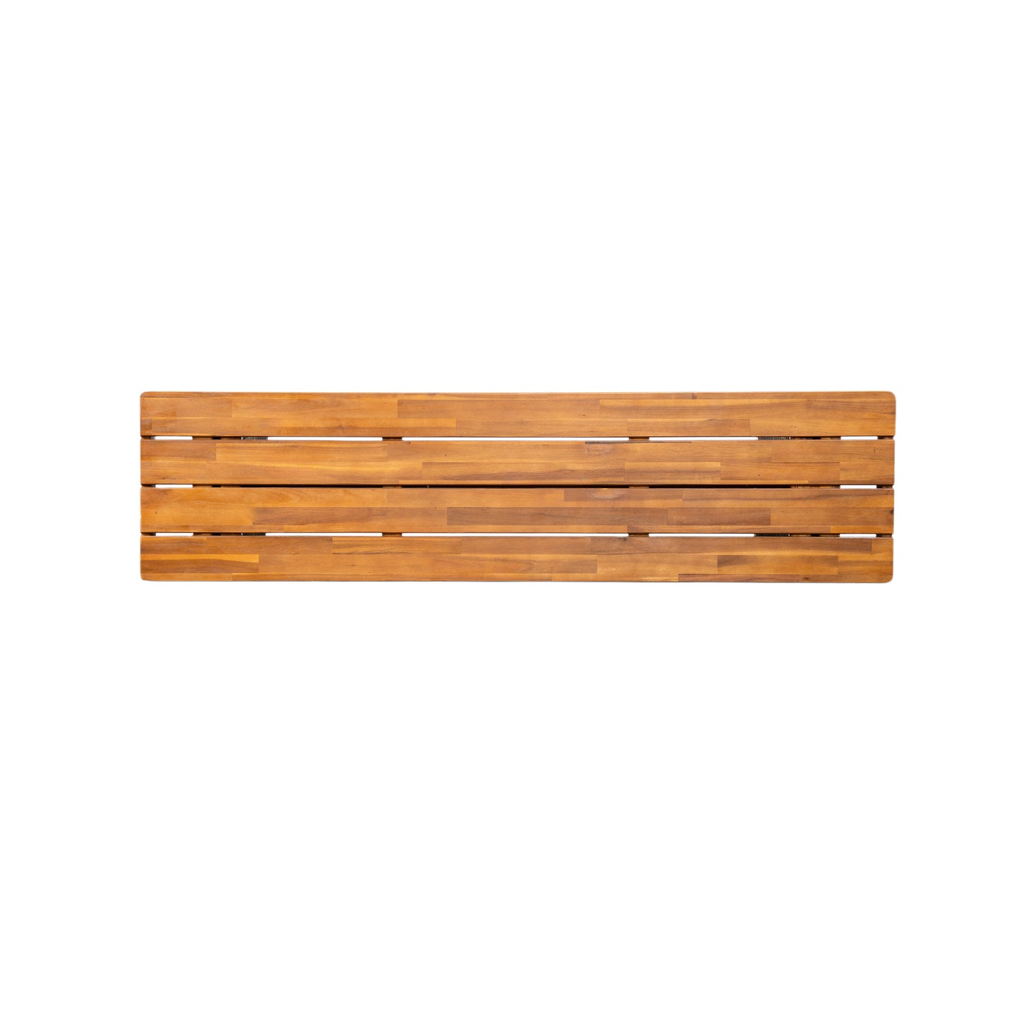 Outdoor Acacia Wood Bench with Grey Wicker & Teak Finish