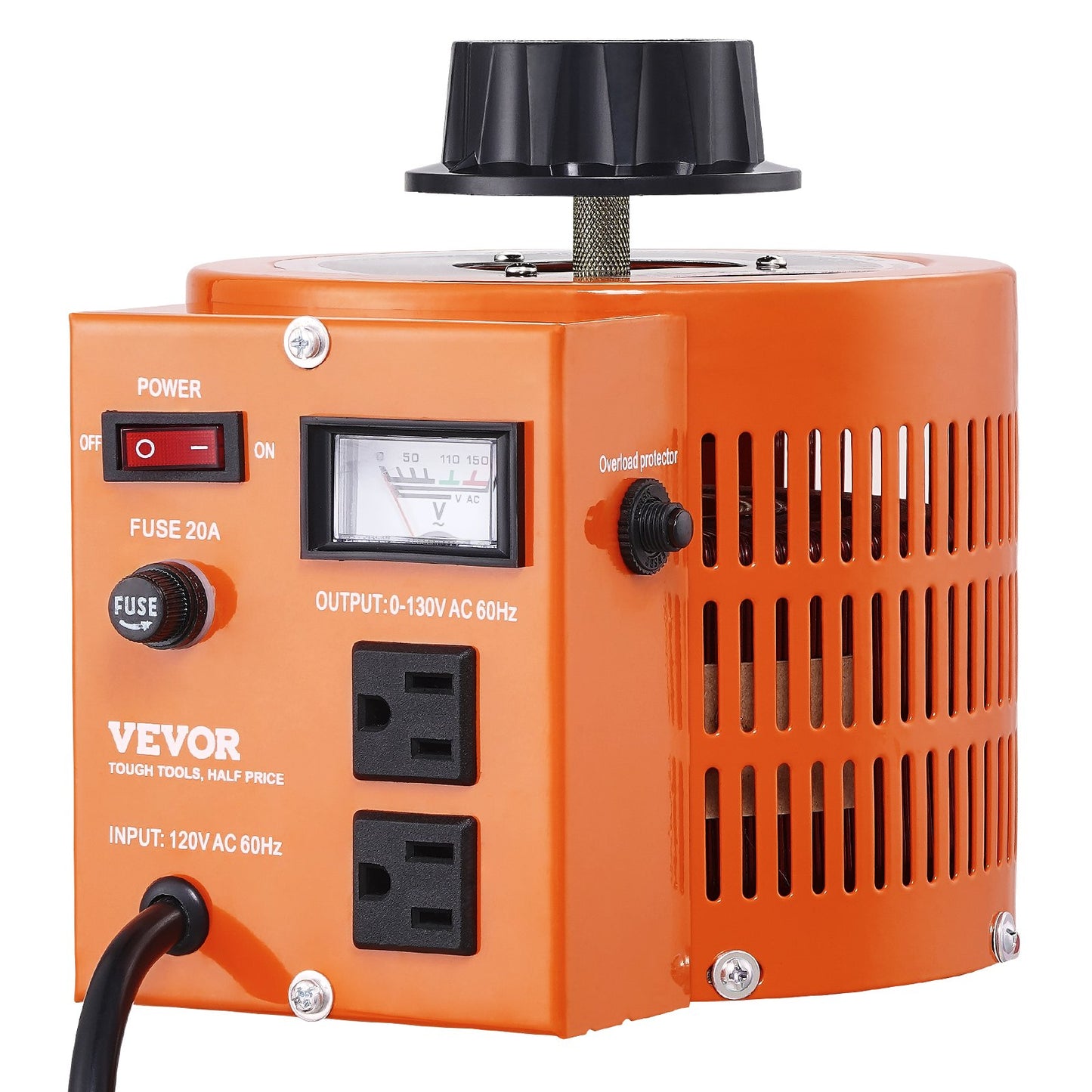 2000VA Variable Voltage Transformer Power Supply - 110V AC to 0-130V Adjustable Control