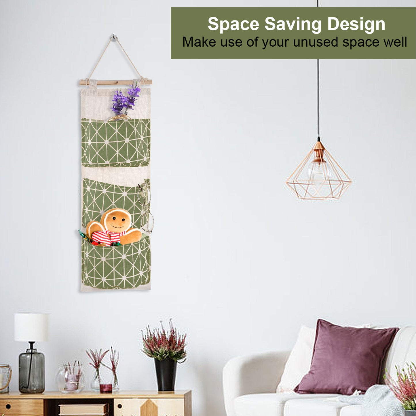 1Pc Wall Mounted Storage Bag Door Closet Hanging Organizer Waterproof