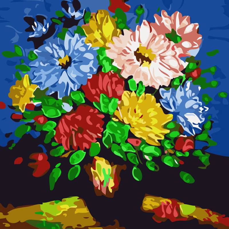 Digital Oil Painting Flowers Canvas Wall Art Frameless Home Decor
