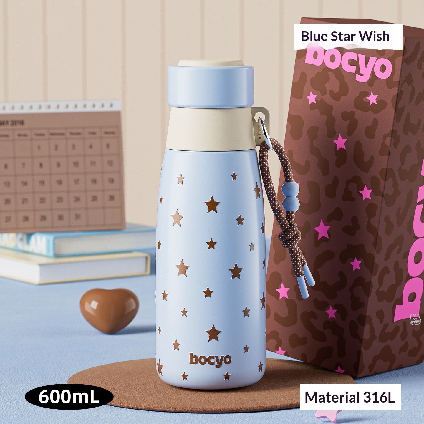 Women's Insulated Milk Bottle Cup with Stainless Steel Interior - 600ml