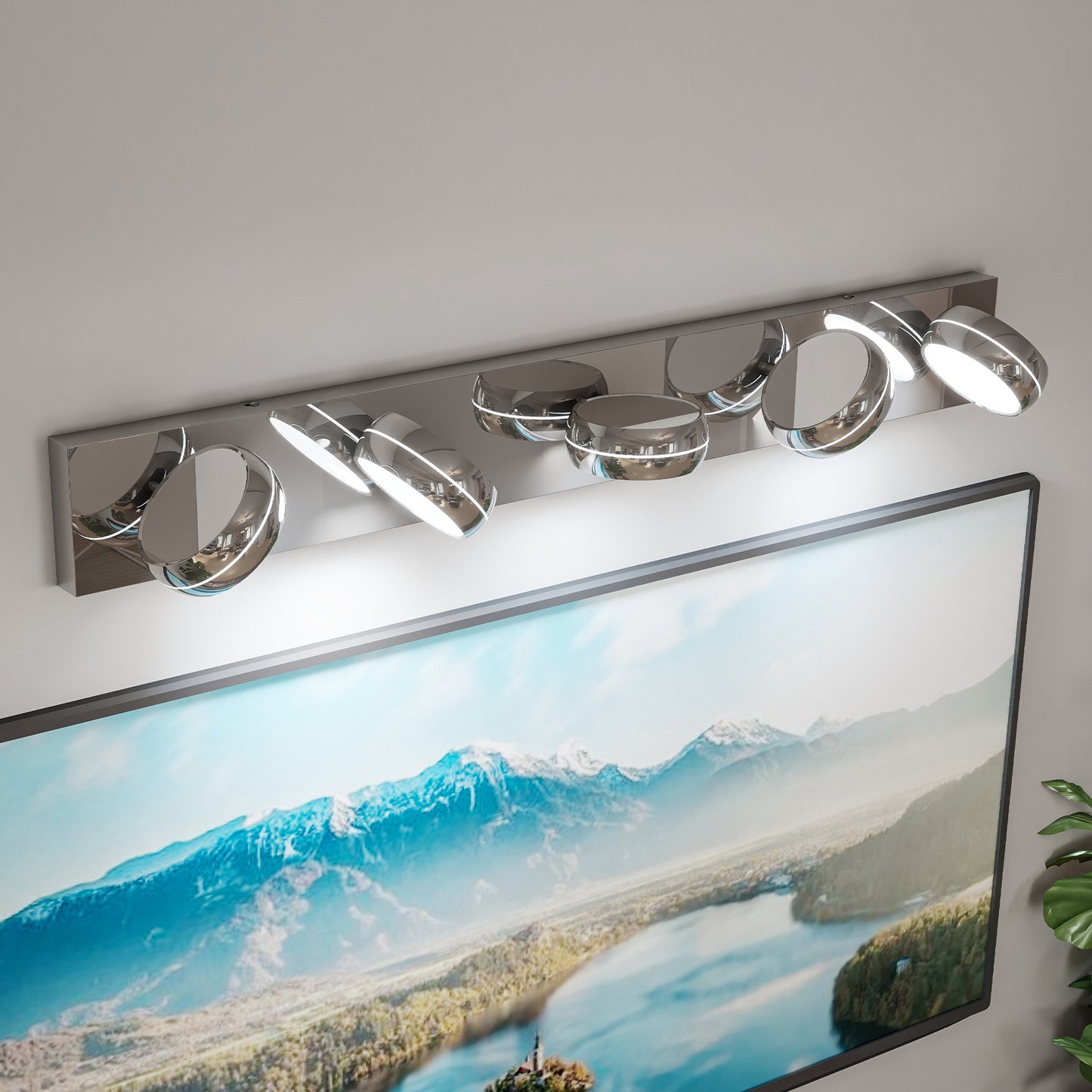 LED Bathroom Vanity Lights - 35in Modern Chrome Fixture
