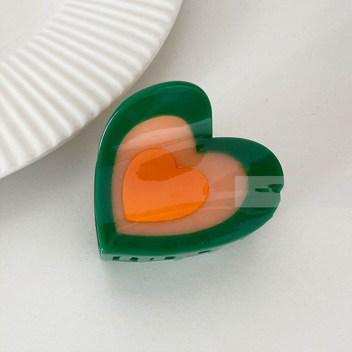 Retro Heart Acetate Hair Clip 6.5cm