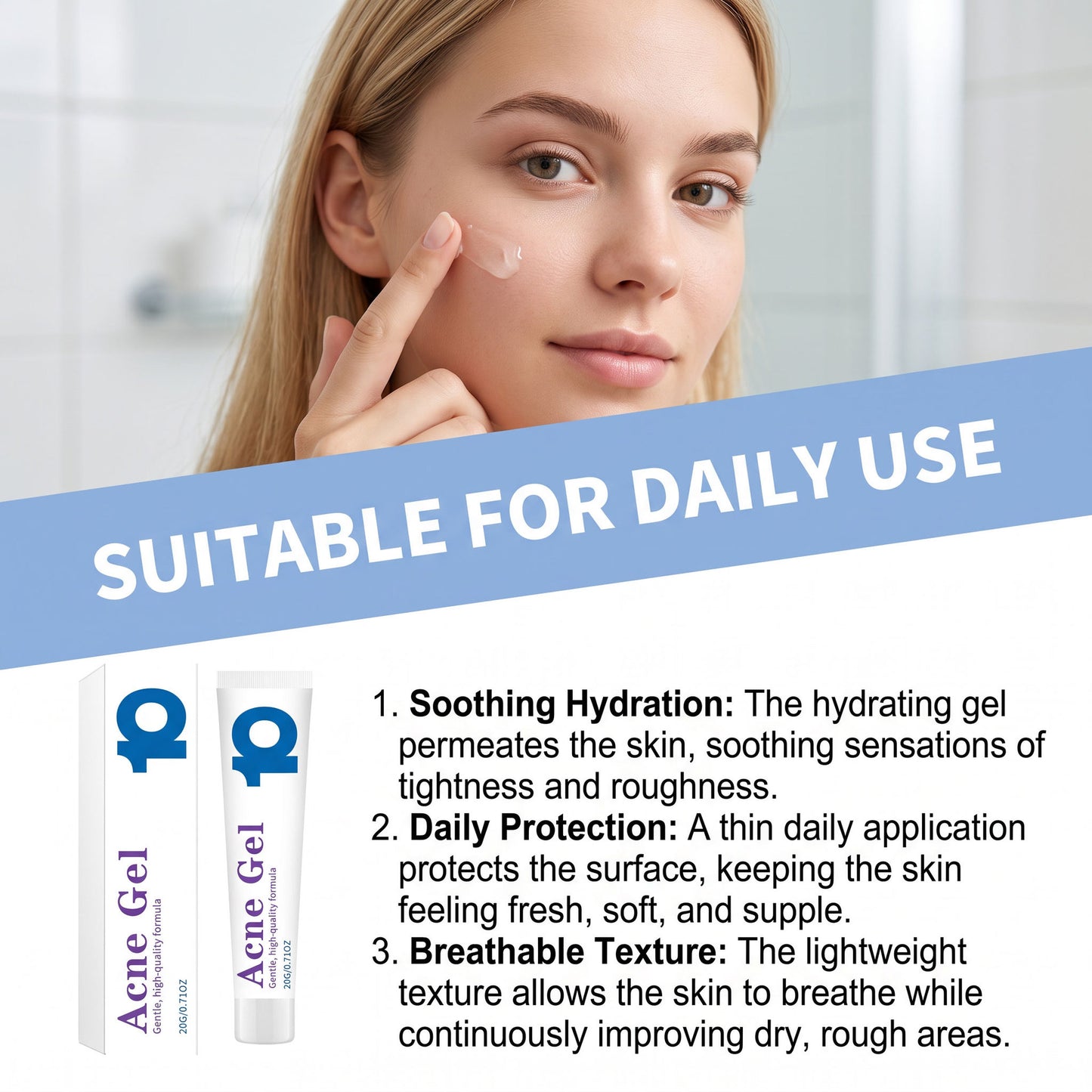 Acne-Removal Soothing Gel 20g with Aloe Vera & Arnica Extract for Skin Care