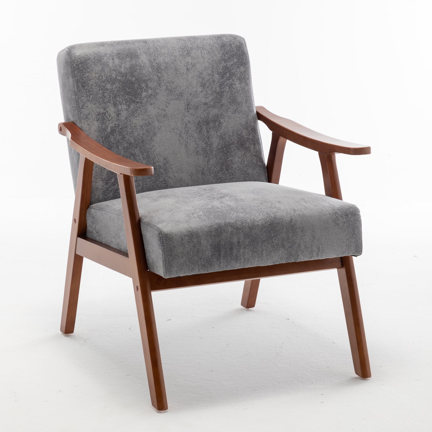 Accent Chair With Microfiber Upholstery And Solid Wood Frame, Classic