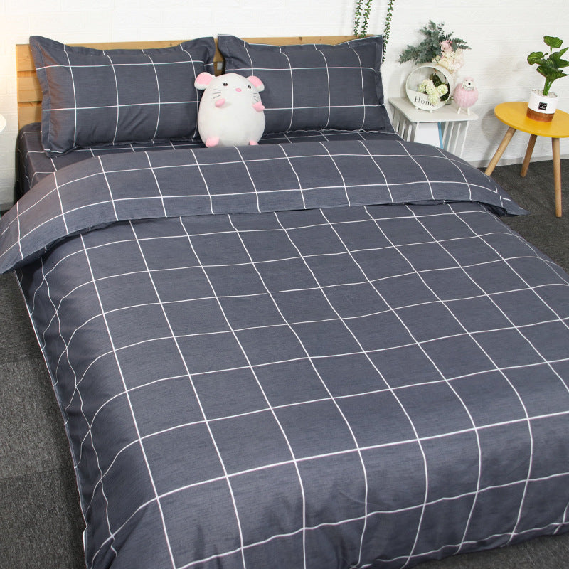 Cotton Quilt Cover Set for Single Bed Summer Dormitory Bedding Home Decor