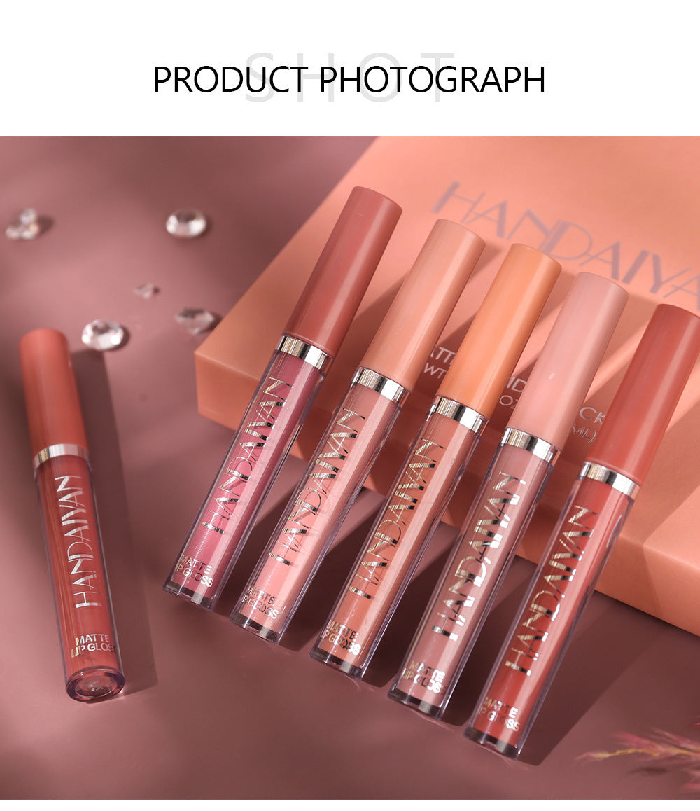 6-Piece Matte Liquid Lipstick Set - Long-Lasting Waterproof Velvet Lip Gloss