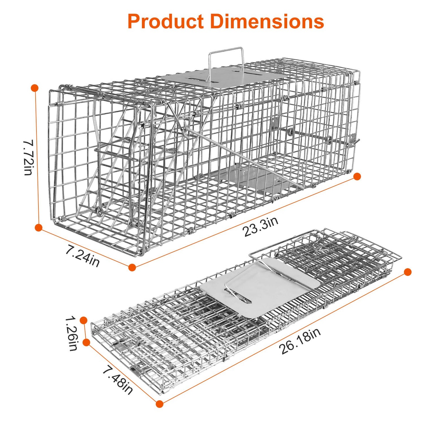 Humane Live Animal Trap Cage - Collapsible Wire for Small Animals