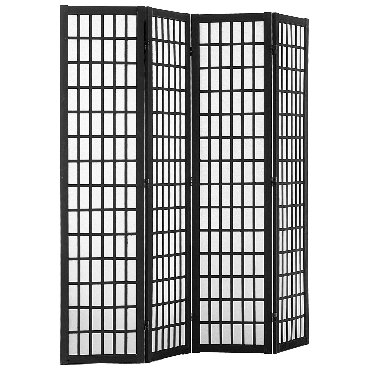 64-Inch Wood Folding Room Divider - Japanese Privacy Screen