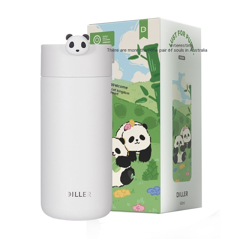 Insulated Panda Mug Stainless Steel Travel Water Cup Gift for Kids & Adults