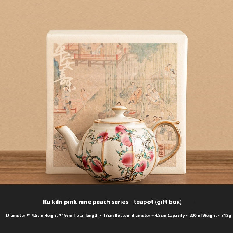 Pastel Ceramic Tea Set with Teapot and Cups - Chinese Style 220ml