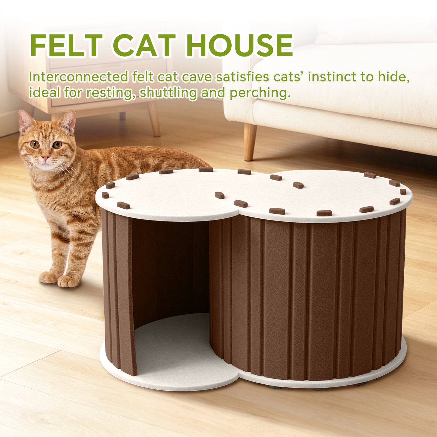 Tunnel Cat Den Self Pickup Pet Nest for Cats - Multiple Colors