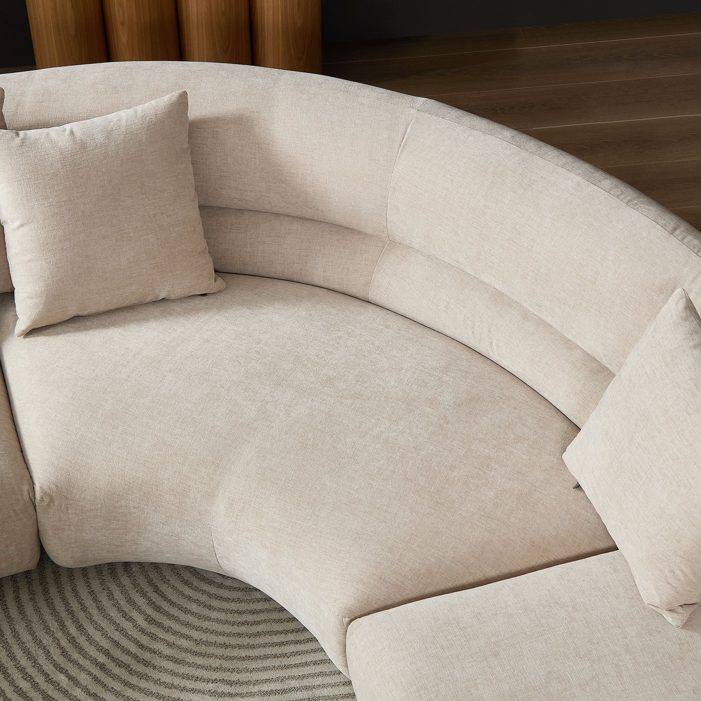 Modular Curved Sectional Sofa - 3-Piece Free-Form Design in Oatmeal