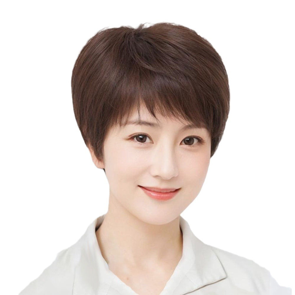 Women's Short Synthetic Wig Breathable & Easy to Style - Natural & Dark Brown