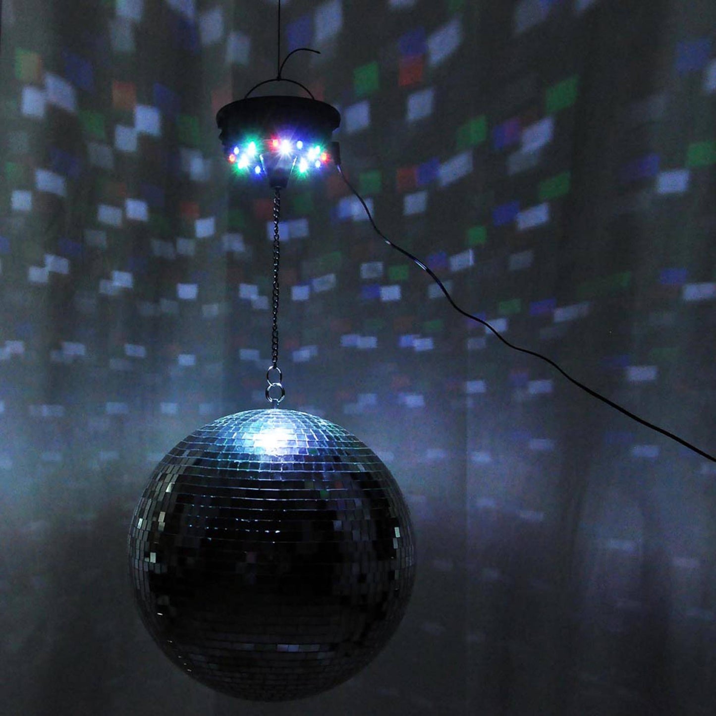 LED RGBW Mirror Ball Motor 6 RPM for Disco Lighting, Sound-Activated