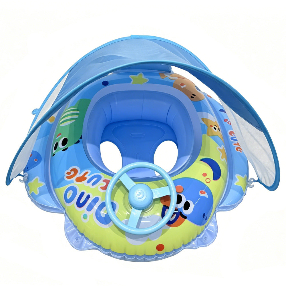 Inflatable Detachable Sunshade Swimming Ring for Kids - Pool & Water Fun