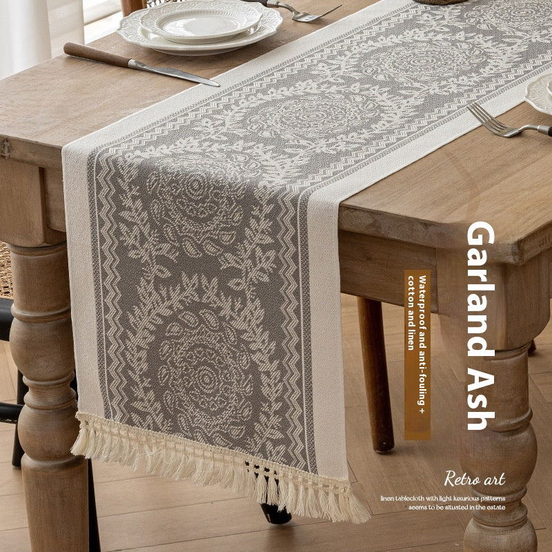 Cotton Linen Dining Tablecloth for Kitchen & Dining - Long Size