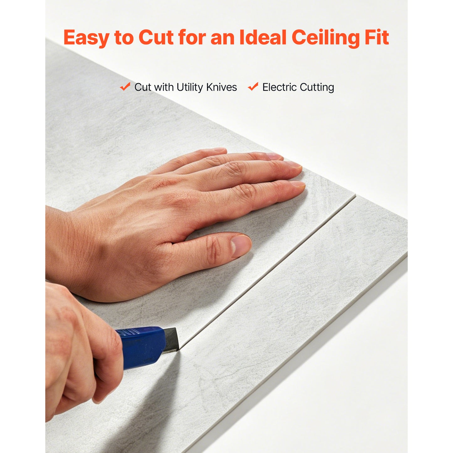 24x48 Inch PVC Ceiling Tiles - Water-Resistant Drop Ceiling Panels White Marble