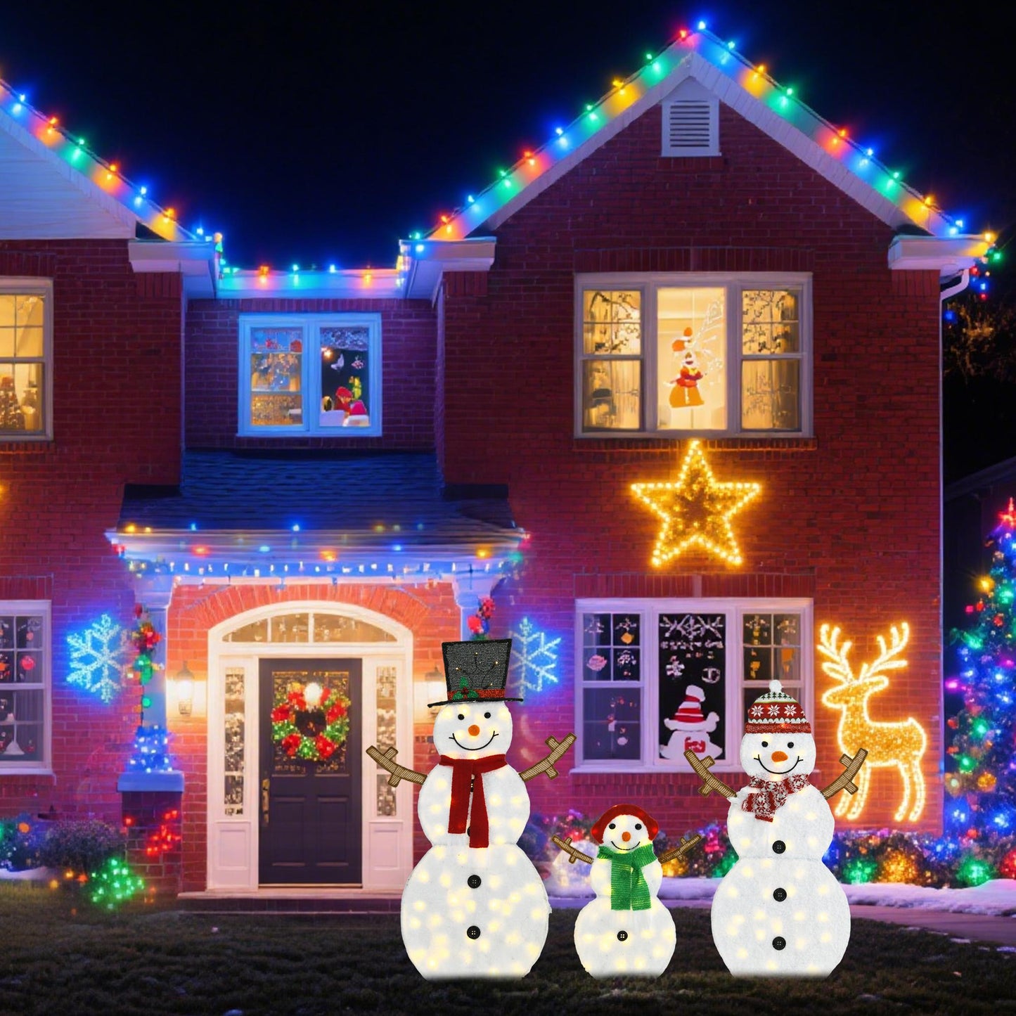 Snowman-Shaped LED Lights for Festive Indoor & Outdoor Decor