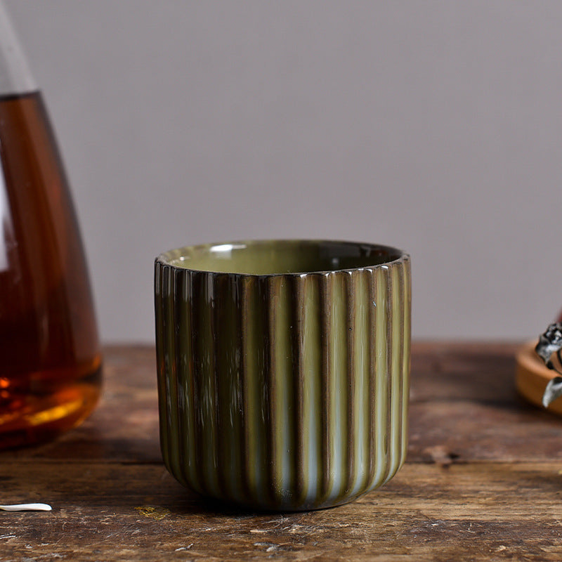 Ceramic Baked Pottery Cup Set for Home & Restaurant Use - Multiple Colors