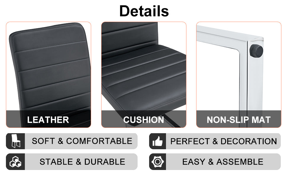 6-Pack - Heavy-duty Chairs Set 2.1 Thick Cushion, Iron Frame, Perfect