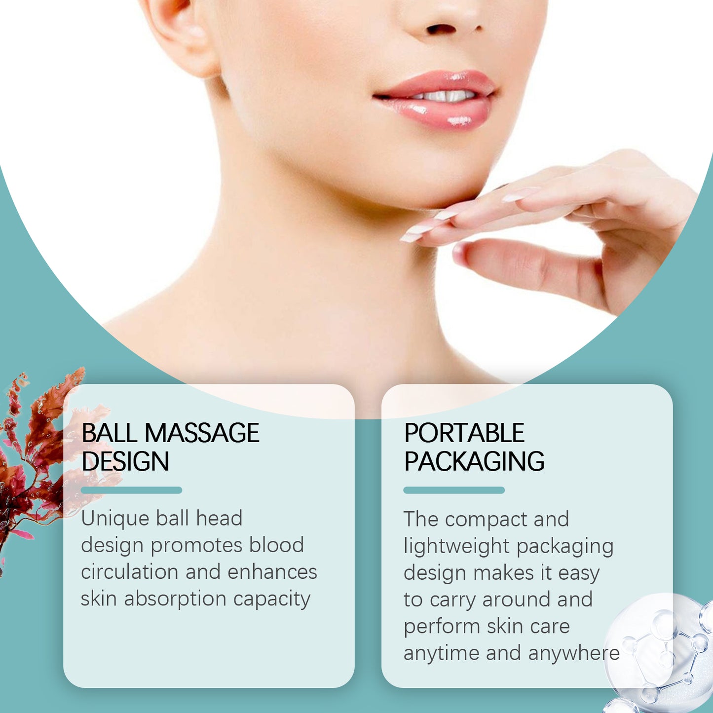 Moisturizing Neck Care Massage Ball with Urea & Rainbow Algae Extract