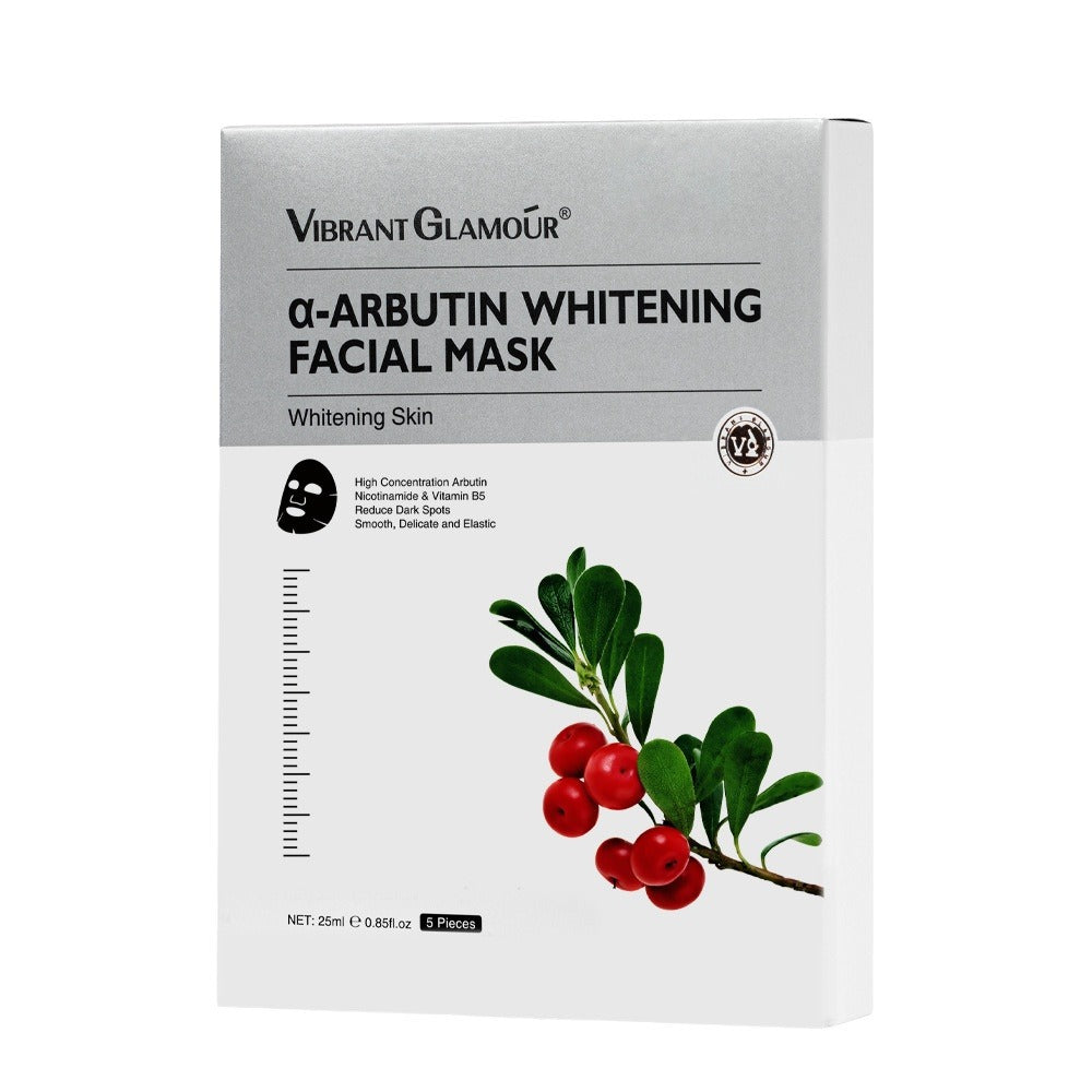 Brightening Arbutin Face Mask 5 Pack for Clear Skin & Pore Refining
