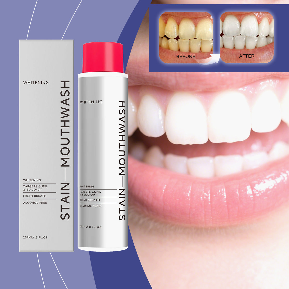 Stain-Removing Whitening Mouthwash 237ml