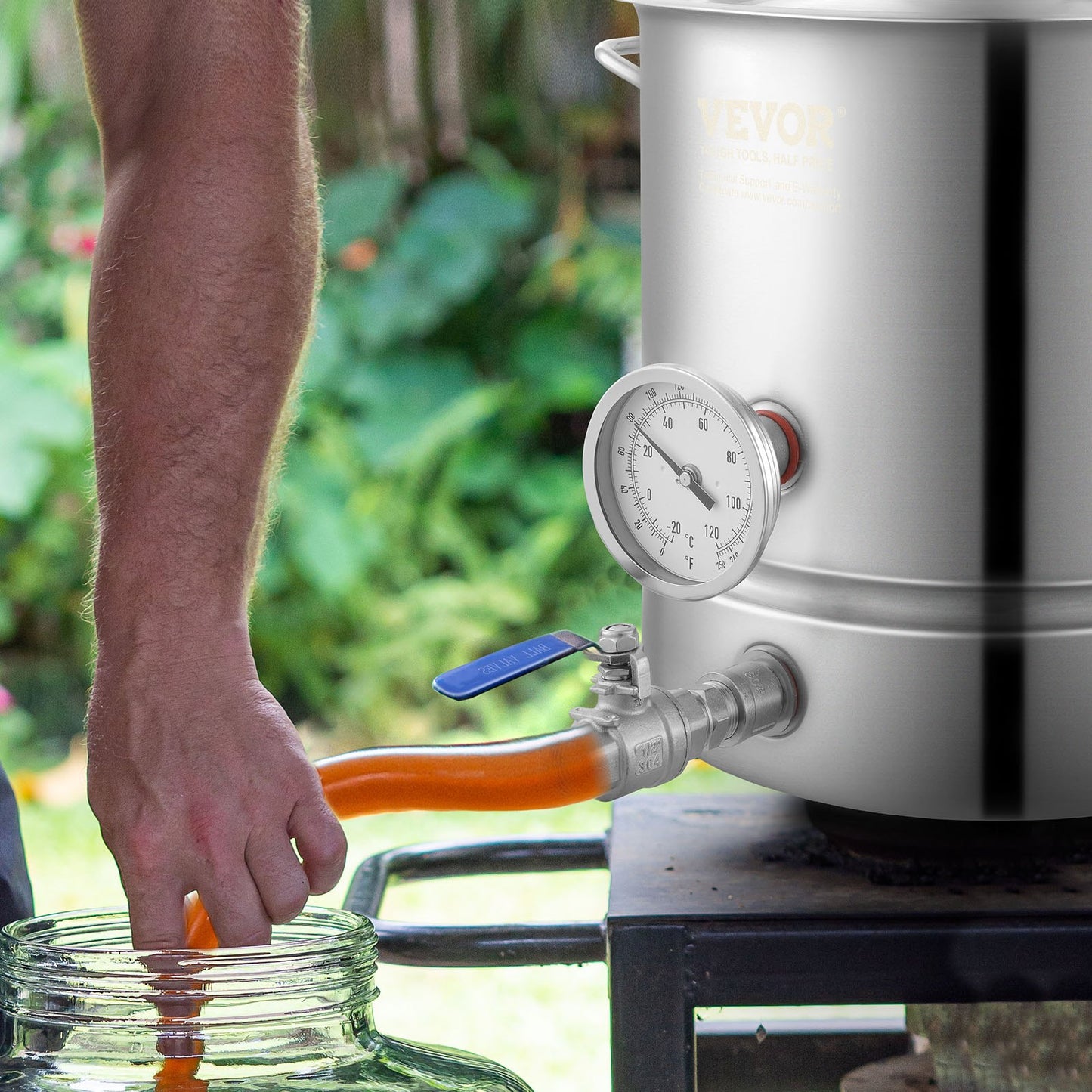 5 Gallon Stainless Steel Brew Kettle with Thermometer & Spigot