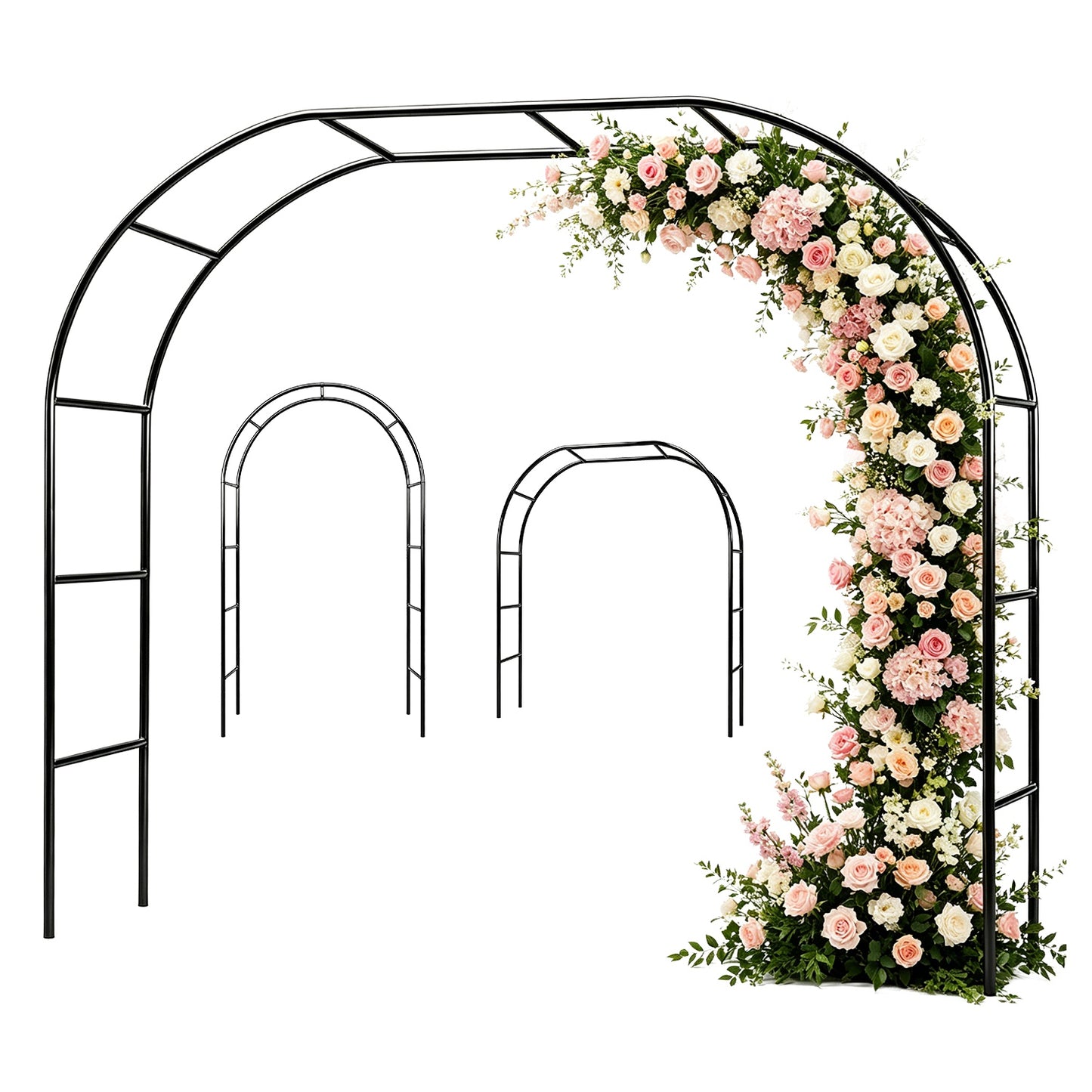 Adjustable Metal Garden Arch for Climbing Plants & Wedding Decor - 7.87ft x 4.59ft