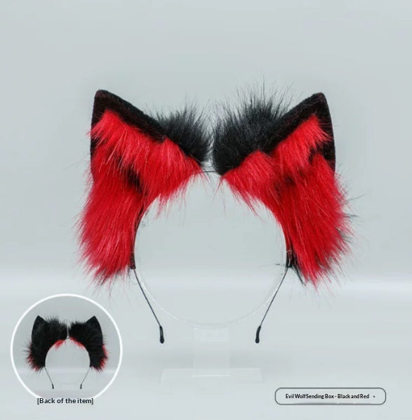 Wolf Ear Cosplay Headpiece & Tail Plush Accessory Set