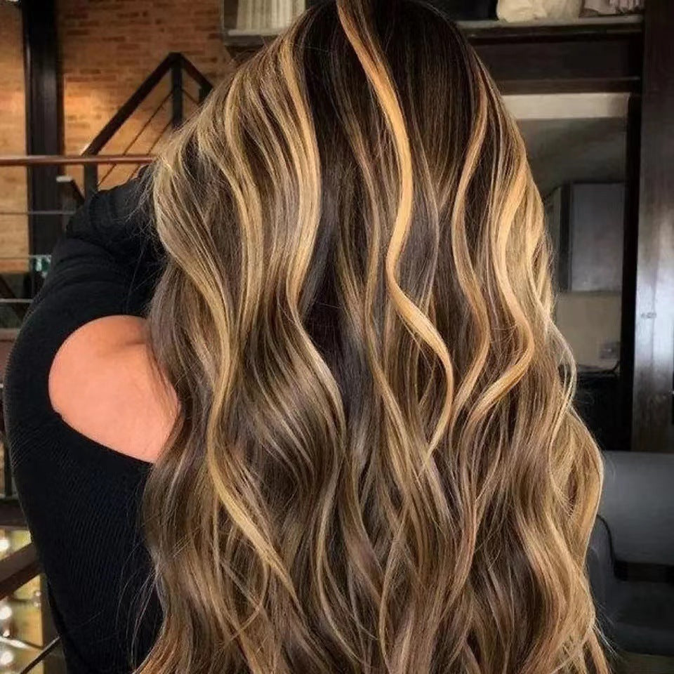 Black Gradient Big Wave Lace Front Wig for Women - Synthetic & Curly Styles