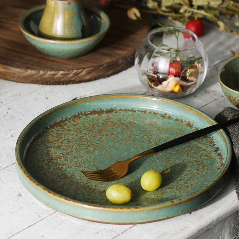 Japanese-Style Handmade Ceramic Soup Plate Set - Various Sizes, Retro Kitchenware