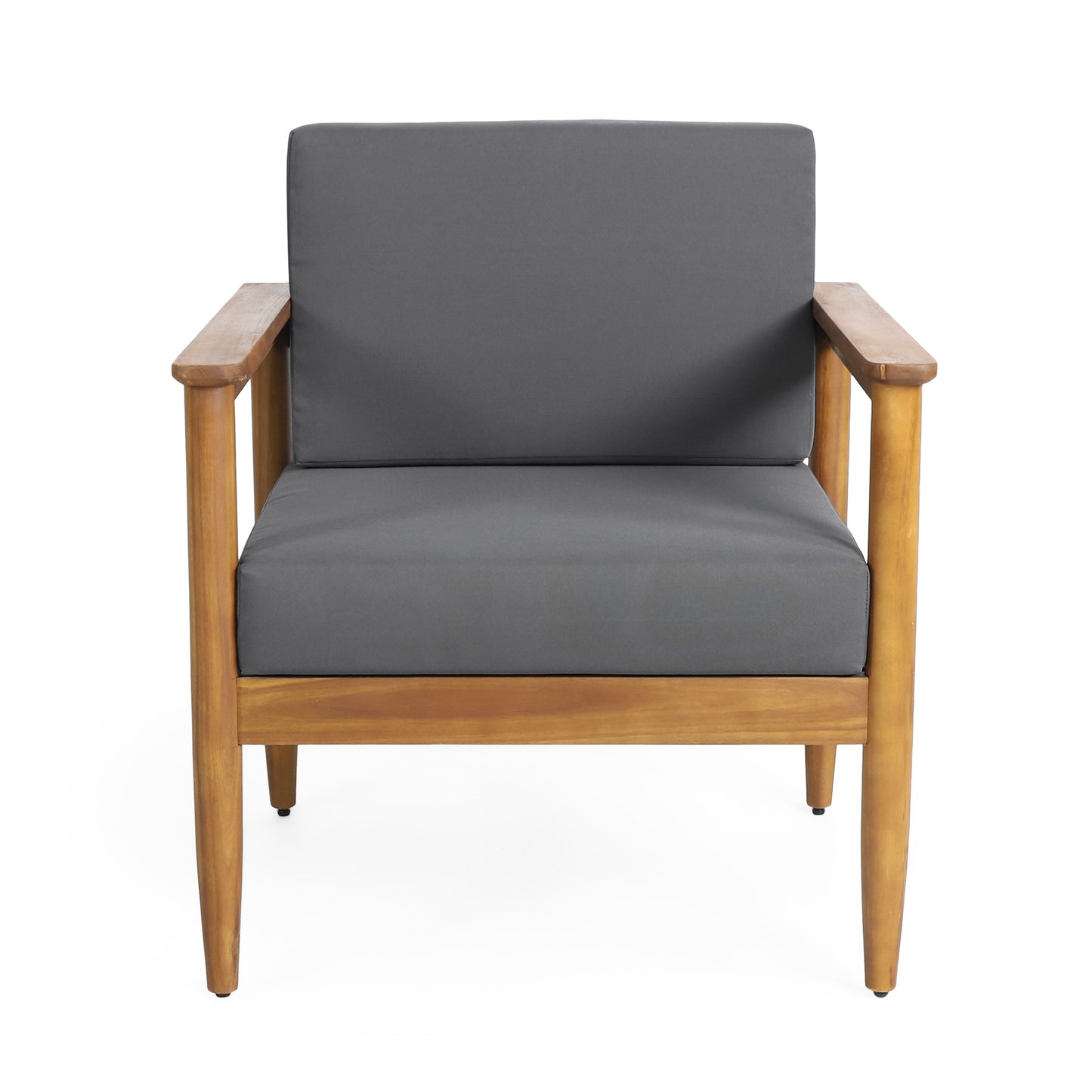 Gavin Club Chair - Dark Grey Acacia Wood with Water-Resistant Cushions