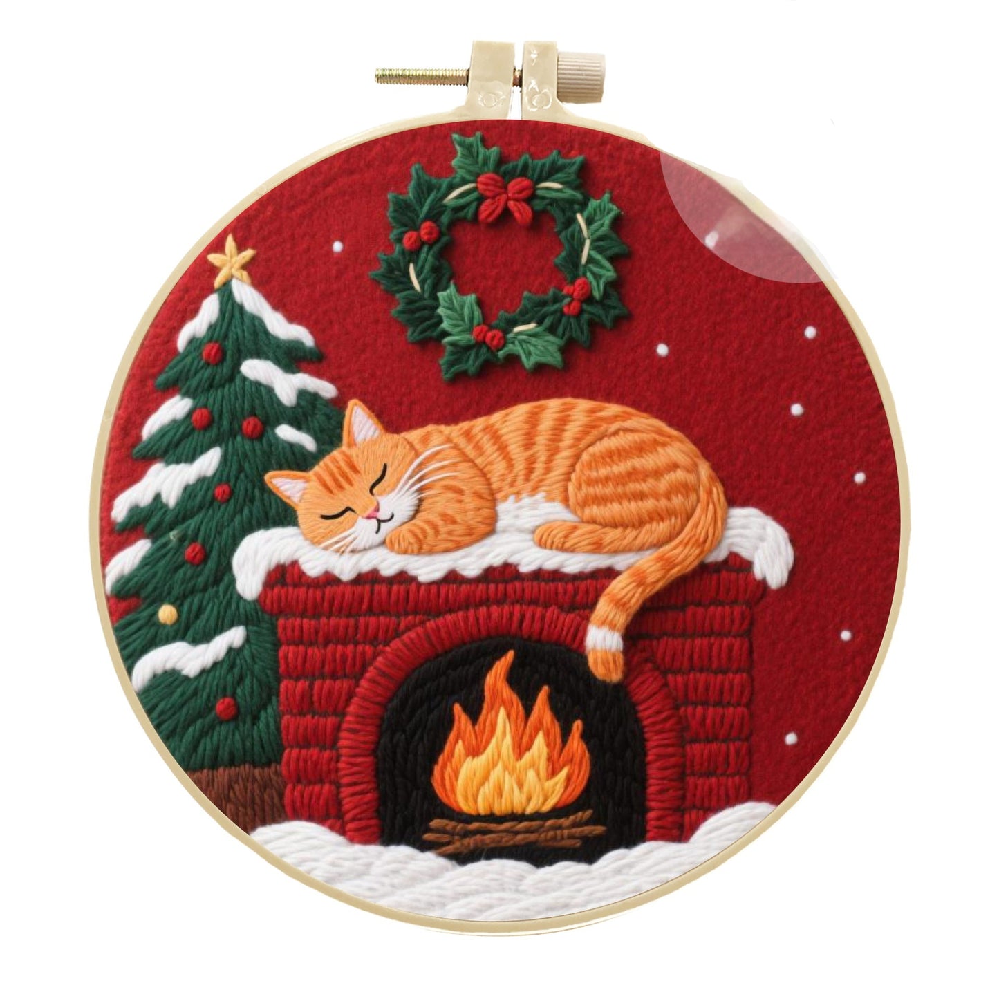 Embroidery Material Kit for Cross-Stitch Crafts - Includes Frame & Scissors