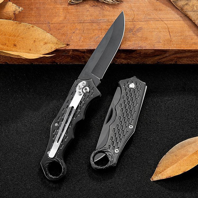 Portable Folding Survival Knife with Self-Defense and Cutter Features