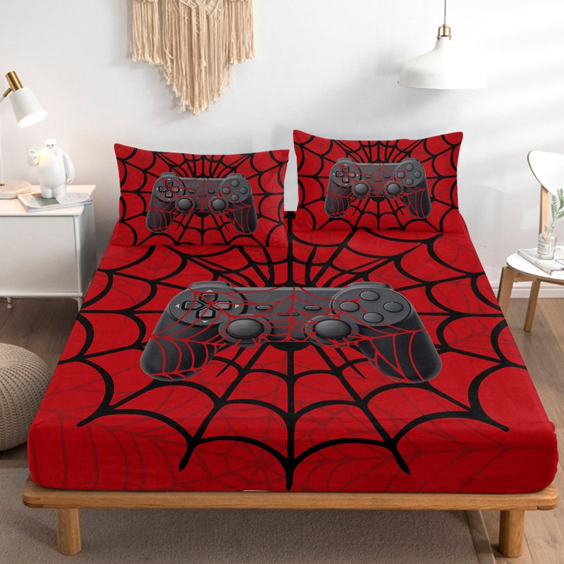 3PCS Microfiber Fitted Bed Sheet Set Deep Pocket Bedding with Pillowcases