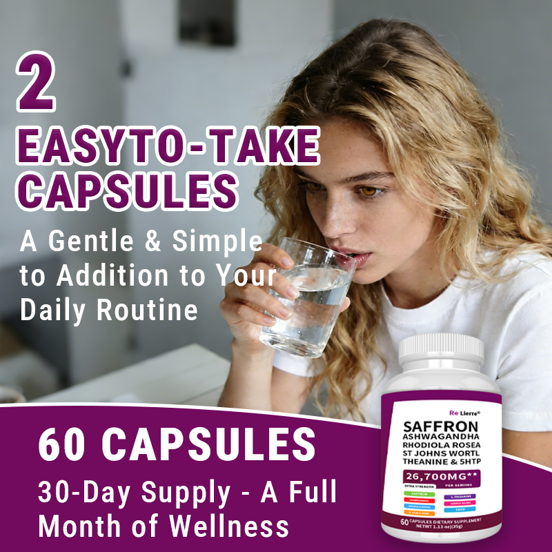 Saffron & Ashwagandha Herbal Supplement - 60 Capsules Extra Strength