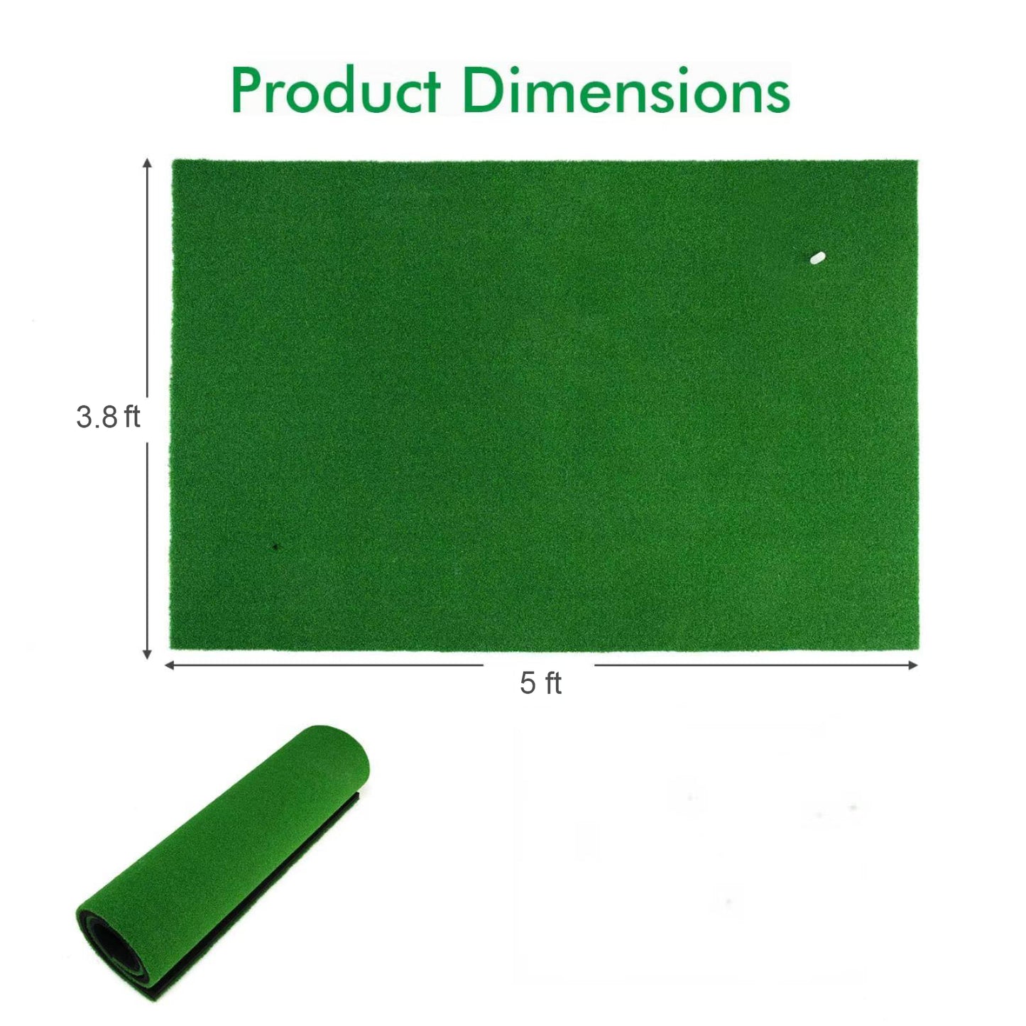 Golf Hitting Mat - 3.8'x5' Artificial Turf for Indoor/Outdoor Practice