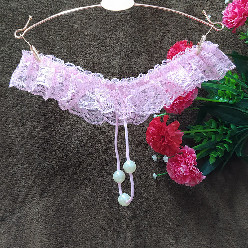 Women's Lace Panties with Bead Massage Beads - Comfortable Underwear