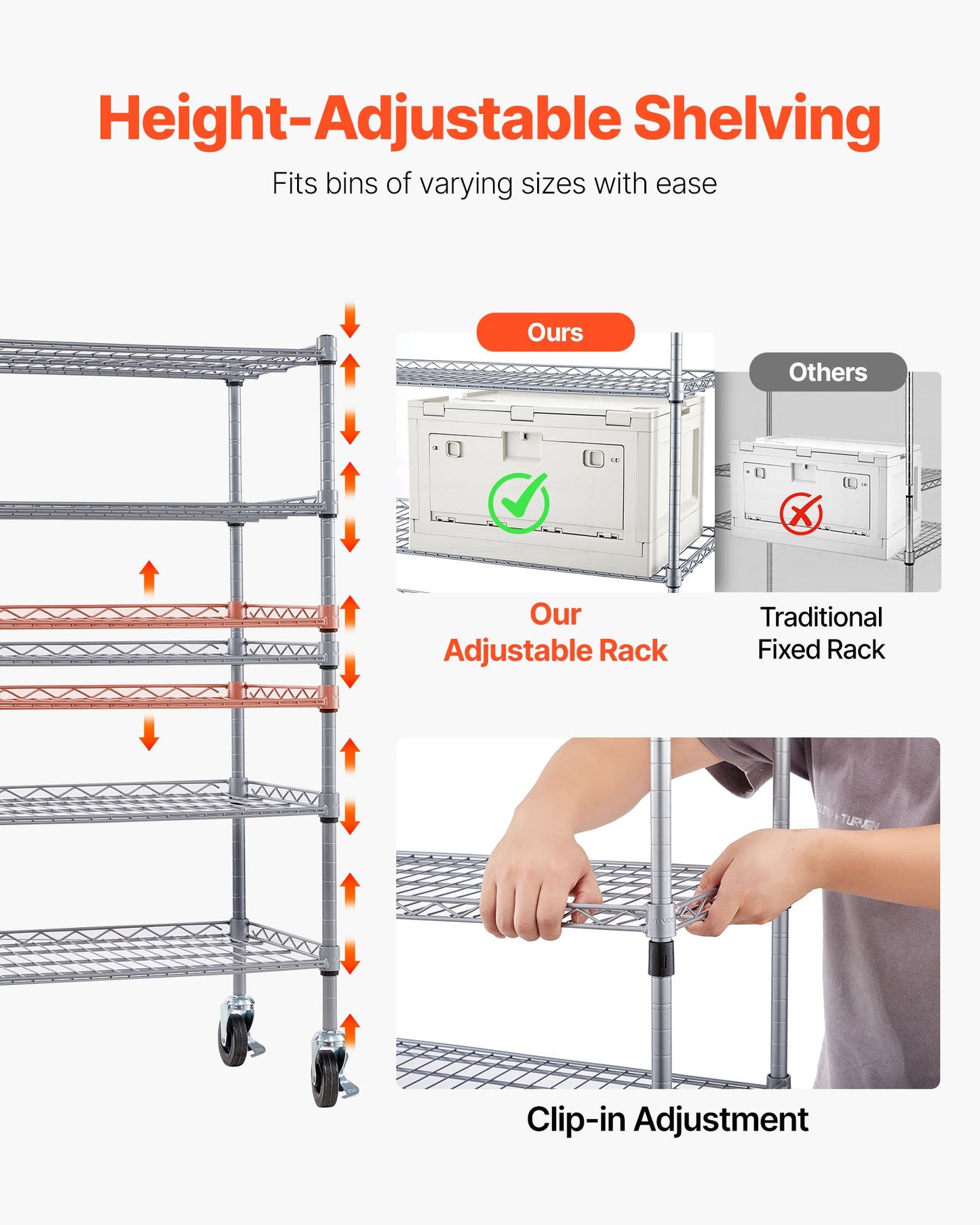 5-Tier Rolling Storage Rack with 16 Bins - Mobile Steel Shelving System for Garage and Workshop