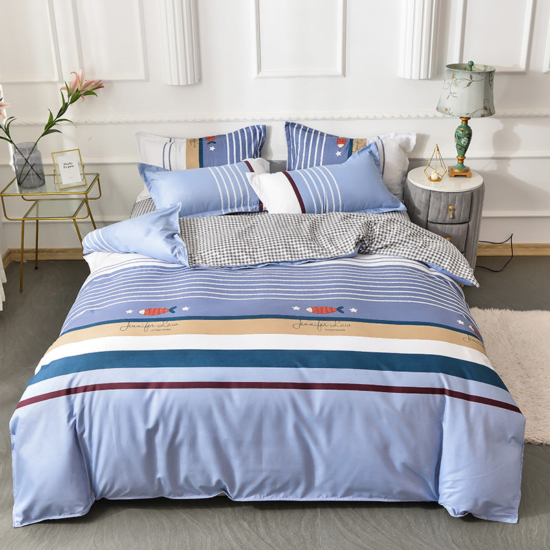 Pure Cotton Bedding Set - Multiple Sizes & Styles, Soft & Comfortable