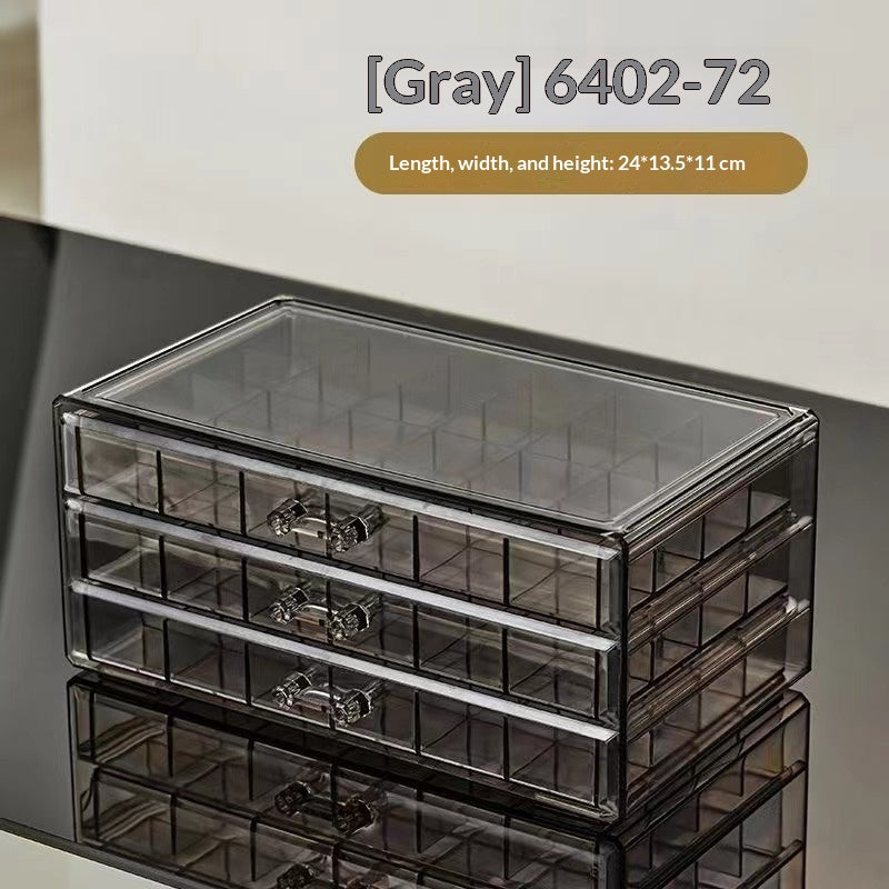 Multi-Tiered Acrylic Jewelry Organizer Box with Compartments - Home Storage