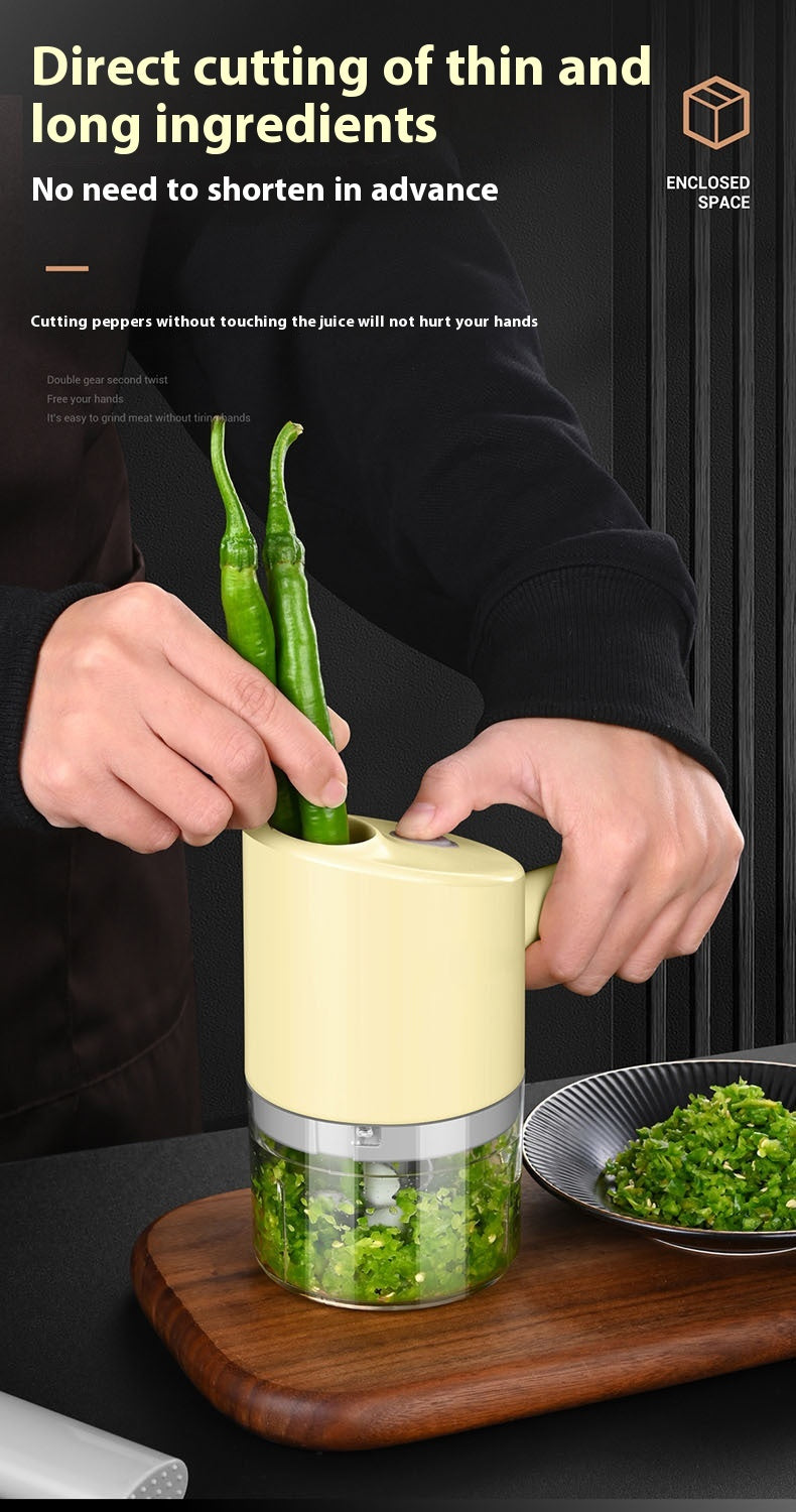 Wireless Garlic Grinder Electric Crusher with Food-Grade Plastic - Beige