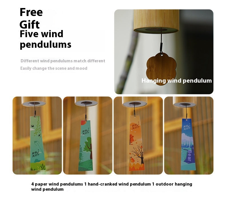8-Tone Four Seasons Wind Chimes - Bamboo Modern Garden Decor Gift