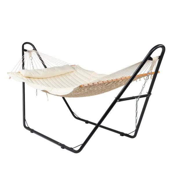 Hammock With Stand, Double-Barrel Bed, Heavy Duty Adjustable Set For