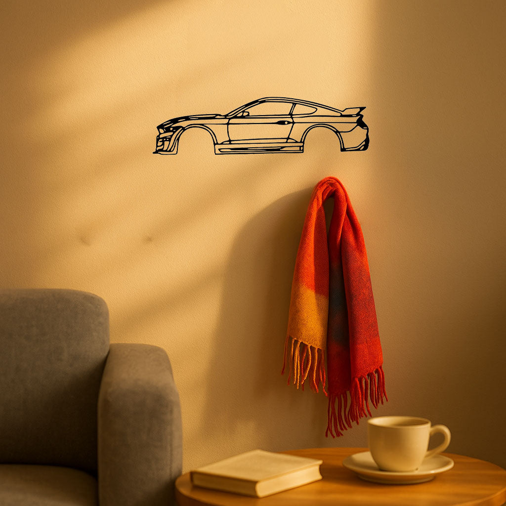 Sleek Sports Car Silhouette Metal Wall Art Decoration