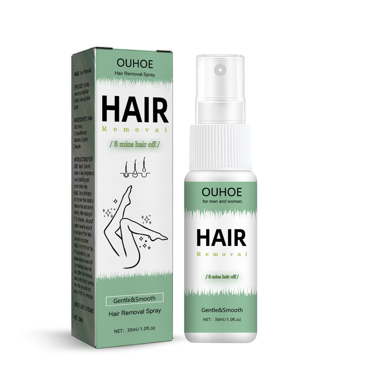 Hair Removal Spray 30ml - Gentle, Refreshing Full-Body Use & Body Cleansing