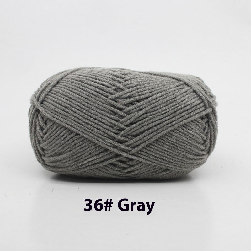 Four-Strand Milk Cotton Crochet Yarn Balls for Craft Projects - Multiple Colors